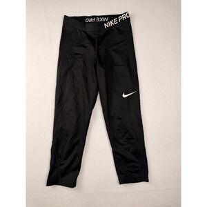 Nike Pro Dri-FIT Womens Black Cropped Leggings‎ Athletic Training Running Small